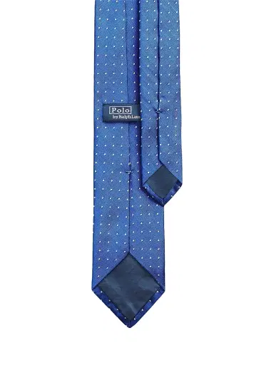 Polo Ralph Lauren Men's Polka Dot Silk Narrow Tie - Blue White | Thumbnail 2 Polo Ralph Lauren Men's Polka Dot Silk Narrow Tie - Blue White | Thumbnail 2