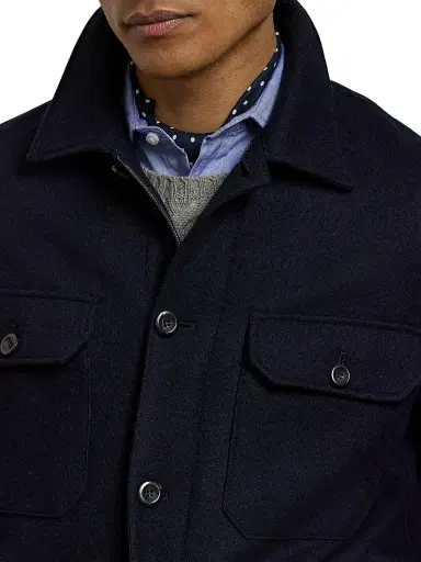 Ralph Lauren Purple Label Men's Felton Cashmere-Blend Shirt Jacket - Classic Chairman Navy - Size XXL | Thumbnail 5