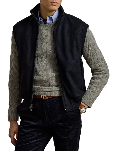 Ralph Lauren Purple Label Men's Felton Cashmere-Blend Vest | Thumbnail 3 Ralph Lauren Purple Label Men's Felton Cashmere-Blend Vest | Thumbnail 3