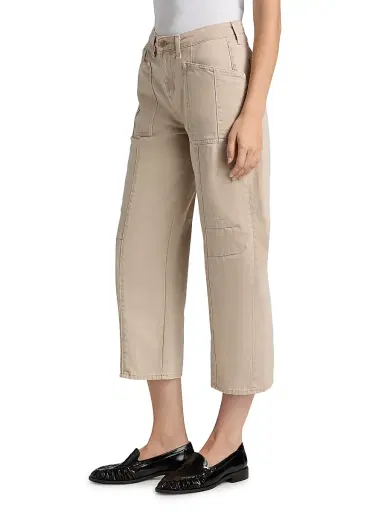 L'Agence Women's Cody Denim High-Rise Barrel Crop Jeans - Biscuit - Size 32 | Thumbnail 4 L'Agence Women's Cody Denim High-Rise Barrel Crop Jeans - Biscuit - Size 32 | Thumbnail 4