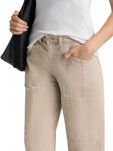 L'Agence Women's Cody Denim High-Rise Barrel Crop Jeans - Biscuit - Size 32 | Thumbnail 6 L'Agence Women's Cody Denim High-Rise Barrel Crop Jeans - Biscuit - Size 32 | Thumbnail 6