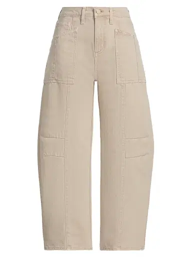 L'Agence Women's Cody Denim High-Rise Barrel Crop Jeans - Biscuit - Size 32 | Thumbnail 1 L'Agence Women's Cody Denim High-Rise Barrel Crop Jeans - Biscuit - Size 32 | Thumbnail 1