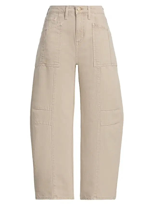 Women's Cody Denim High-Rise Barrel Crop Jeans - Biscuit