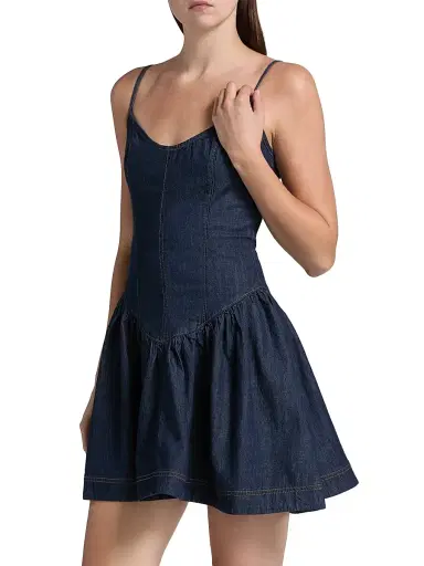 Reformation Women's Lottie Denim Minidress - Liffey - Size 8 | Thumbnail 4 Reformation Women's Lottie Denim Minidress - Liffey - Size 8 | Thumbnail 4