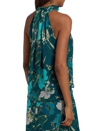 FIGUE Women's Yvette Floral Halter Top - Blooming Floral Peacock Blue - Size Large | Thumbnail 5 FIGUE Women's Yvette Floral Halter Top - Blooming Floral Peacock Blue - Size Large | Thumbnail 5