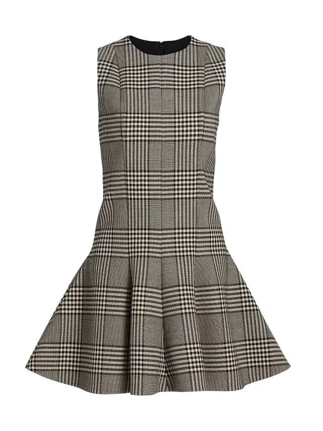 Brandon Maxwell Women's The Sophie Plaid Virgin Wool Minidress - Prince Of Wales Plaid