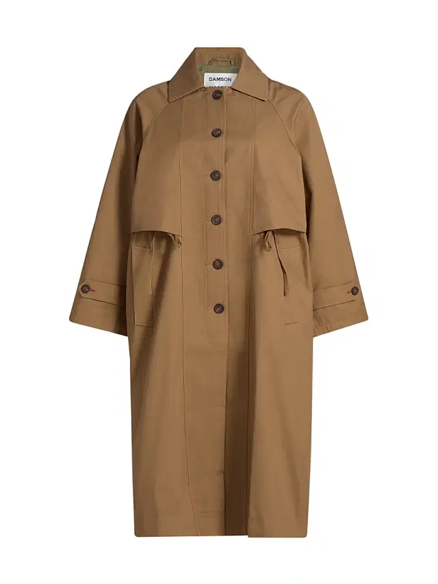 Women's Camille Drawstring-Waist Oversized Trench Coat - Brown