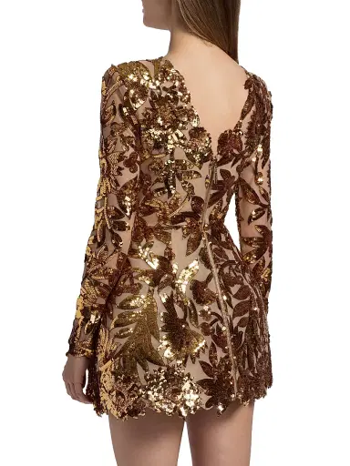 Bronx Banco Women's Aurelia Floral-Sequined Minidress - Gold | Thumbnail 5