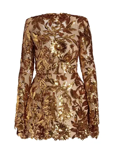 Bronx Banco Women's Aurelia Floral-Sequined Minidress - Gold | Thumbnail 1
