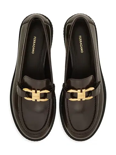 Ferragamo Women's Maryan Leather Lug-Sole Loafers | Thumbnail 3 Ferragamo Women's Maryan Leather Lug-Sole Loafers | Thumbnail 3