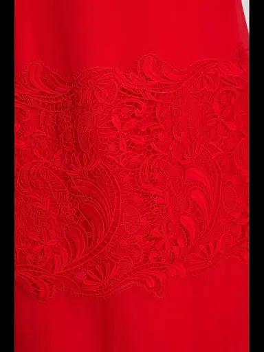 Ferragamo Women's Cowlneck Silk Lace Midi-Dress | Thumbnail 7 Ferragamo Women's Cowlneck Silk Lace Midi-Dress | Thumbnail 7