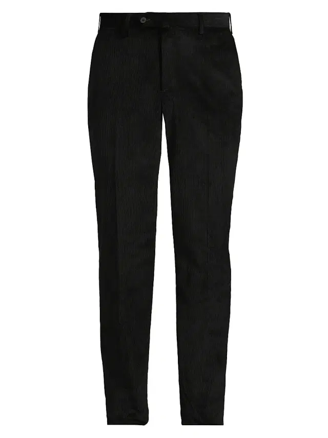 Men's Dynamic Comfort Cotton-Blend Corduroy Pants - Black