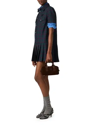 Miu Miu Women's Arcadie Padded Suede Top-Handle Bag - Brown | Thumbnail 2 Miu Miu Women's Arcadie Padded Suede Top-Handle Bag - Brown | Thumbnail 2