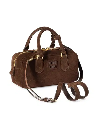 Miu Miu Women's Arcadie Padded Suede Top-Handle Bag - Brown | Thumbnail 5 Miu Miu Women's Arcadie Padded Suede Top-Handle Bag - Brown | Thumbnail 5