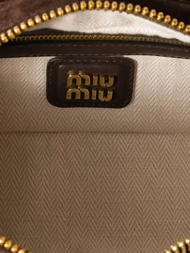 Miu Miu Women's Arcadie Padded Suede Top-Handle Bag - Brown | Thumbnail 6 Miu Miu Women's Arcadie Padded Suede Top-Handle Bag - Brown | Thumbnail 6