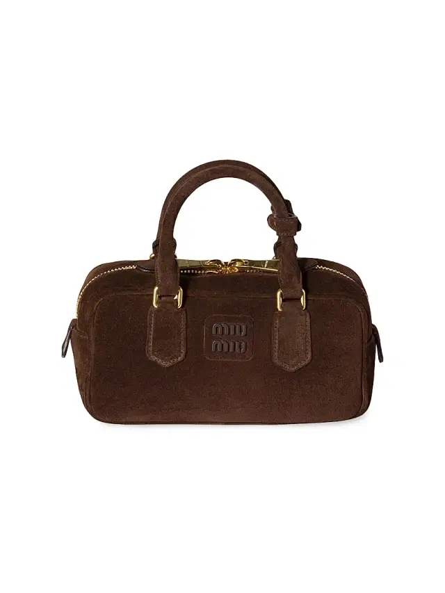 Women's Arcadie Padded Suede Top-Handle Bag - Brown