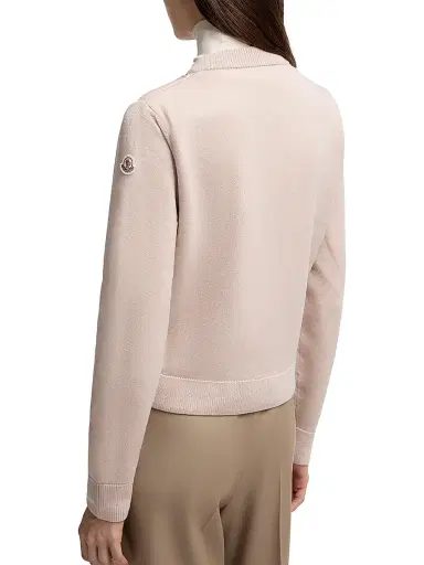 Moncler Women's Down Filled Cardigan in Wool - Beige | Thumbnail 3 Moncler Women's Down Filled Cardigan in Wool - Beige | Thumbnail 3