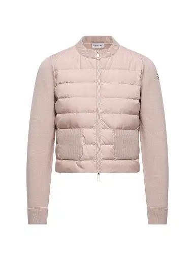 Moncler Women's Down Filled Cardigan in Wool - Beige | Thumbnail 1 Moncler Women's Down Filled Cardigan in Wool - Beige | Thumbnail 1