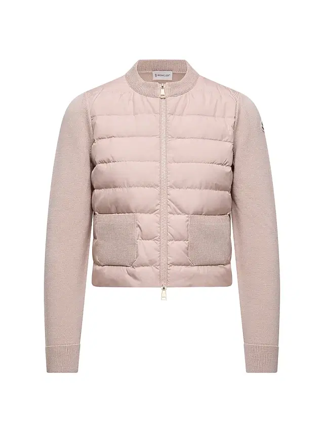 Women's Down Filled Cardigan in Wool - Beige