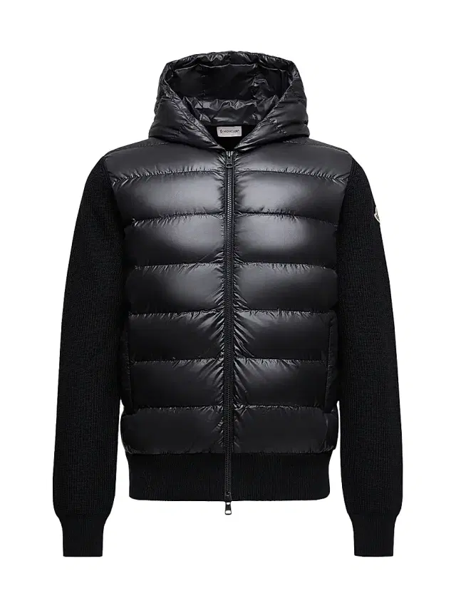 Moncler Men's Down-Filled Hoodie in Wool - Black