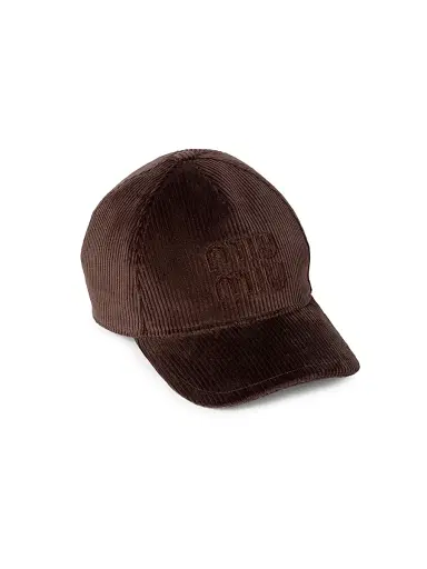 Miu Miu Women's Velvet Baseball Cap - Brown | Thumbnail 1 Miu Miu Women's Velvet Baseball Cap - Brown | Thumbnail 1