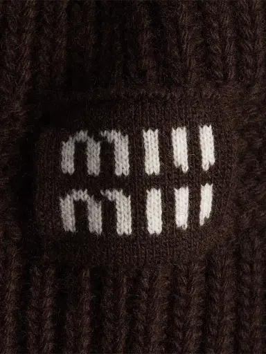 Miu Miu Women's Knit Beanie - Brown | Thumbnail 3