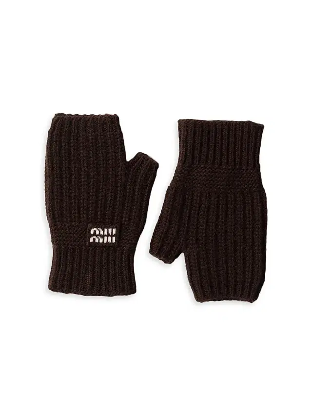 Women's Wool and Cashmere Gloves - Brown