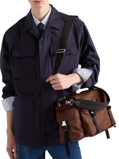 Prada Men's Explore Re-Nylon and Leather Bag - Brown | Thumbnail 3
