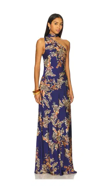 Hemant & Nandita Bias Maxi Dress With Sash | Thumbnail 2