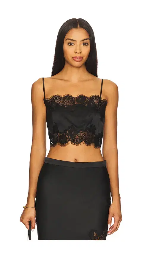 Fleur du Mal Silk And Lace Bandeau Top