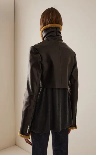 Khaite Jodie Shearling-Trimmed Leather Jacket | Thumbnail 4