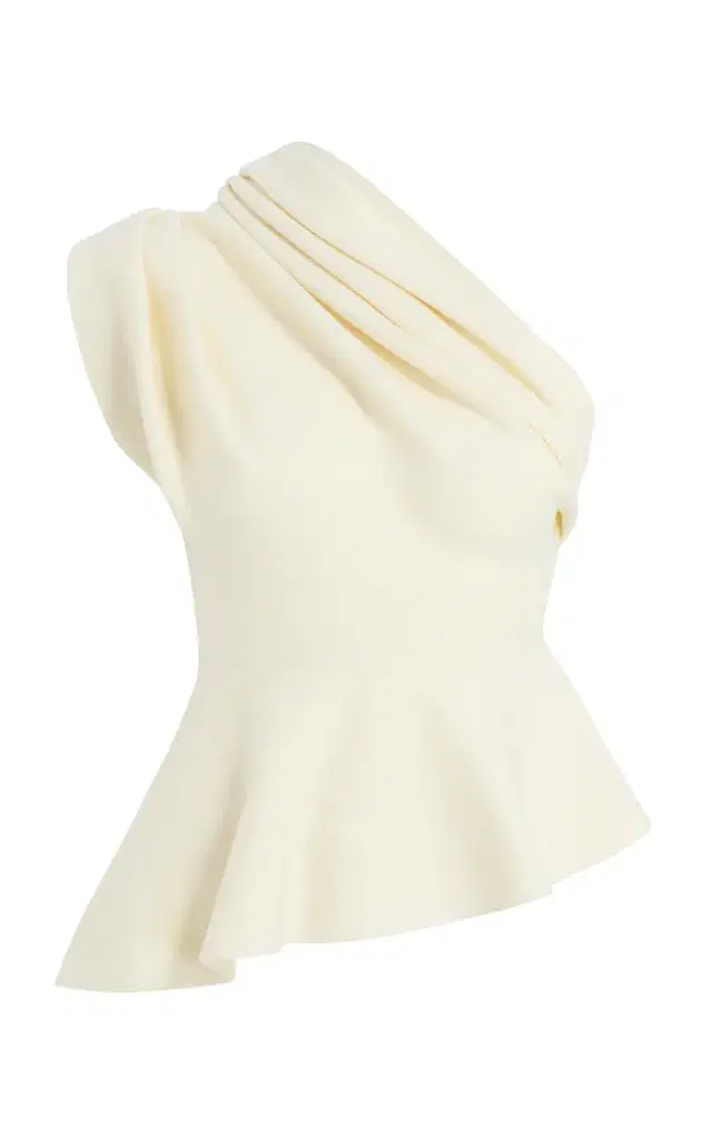 Khaite Aimee Asymmetric Merino-Wool Top