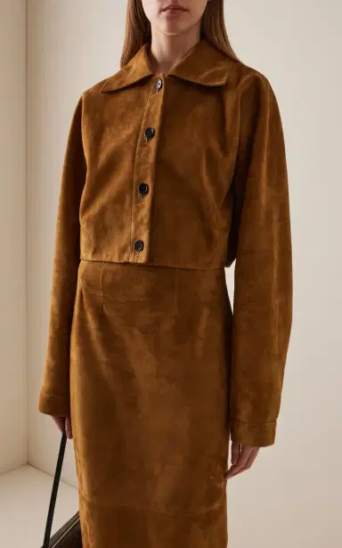 Khaite Sue Cropped Suede Jacket | Thumbnail 2 Khaite Sue Cropped Suede Jacket | Thumbnail 2