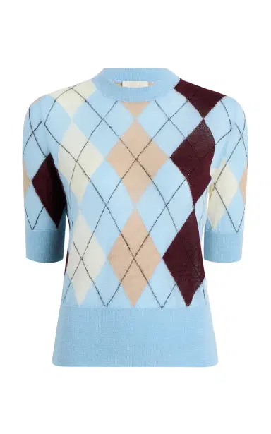 Khaite Anders Argyle-Knit Cashmere-Blend Top | Thumbnail 2