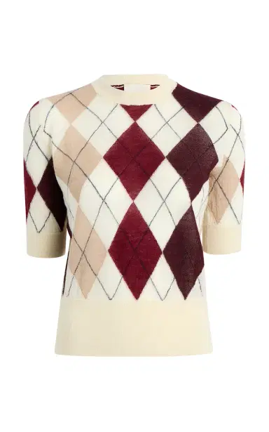 Khaite Anders Argyle-Knit Cashmere-Blend Top | Thumbnail 3