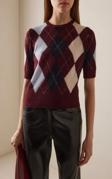 Khaite Anders Argyle-Knit Cashmere-Blend Top | Thumbnail 4