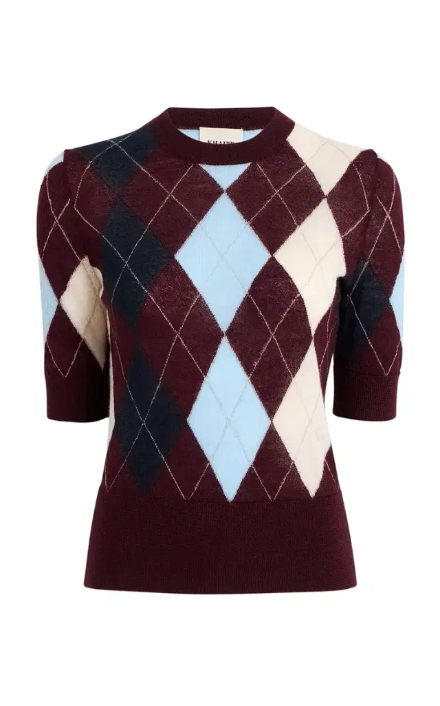 Khaite Anders Argyle-Knit Cashmere-Blend Top