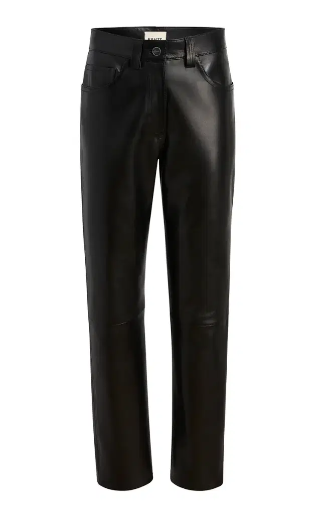 Callum Leather Straight-Leg Pants