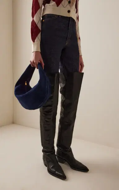 Khaite Olivia Medium Suede Hobo Bag | Thumbnail 2 Khaite Olivia Medium Suede Hobo Bag | Thumbnail 2