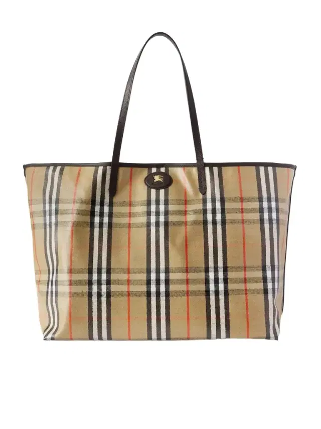 Burberry Full-Grain Leather-Trimmed Checked Coated-Canvas Tote Bag - Men