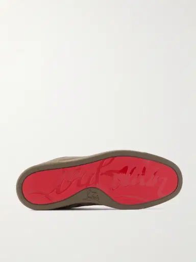 Christian Louboutin Louis Junior Grosgrain-Trimmed Suede Sneakers - Men | Thumbnail 3 Christian Louboutin Louis Junior Grosgrain-Trimmed Suede Sneakers - Men | Thumbnail 3