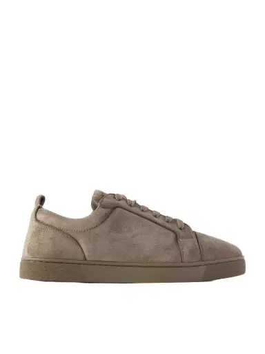 Christian Louboutin Louis Junior Grosgrain-Trimmed Suede Sneakers - Men | Thumbnail 1 Christian Louboutin Louis Junior Grosgrain-Trimmed Suede Sneakers - Men | Thumbnail 1