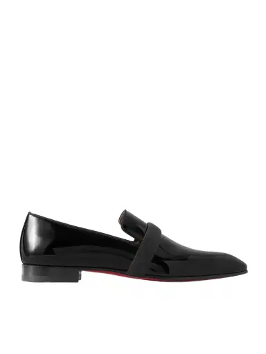 Christian Louboutin Dandydeco Grosgrain-Trimmed Patent-Leather Loafers - Men | Thumbnail 1 Christian Louboutin Dandydeco Grosgrain-Trimmed Patent-Leather Loafers - Men | Thumbnail 1