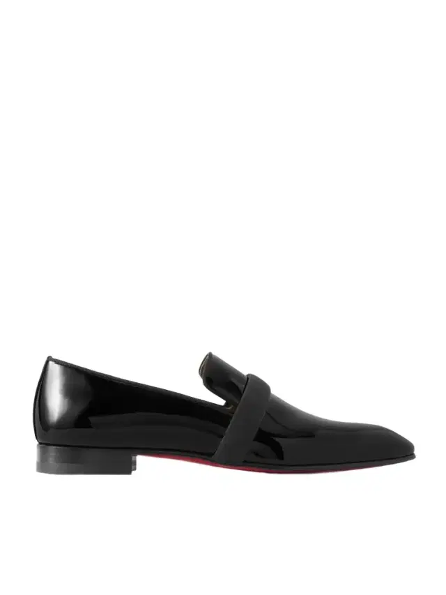 Christian Louboutin Dandydeco Grosgrain-Trimmed Patent-Leather Loafers - Men