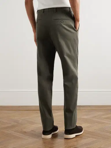 Loro Piana Jarno Austin Straight-Leg Stretch-Cotton Twill Trousers - Men | Thumbnail 4
