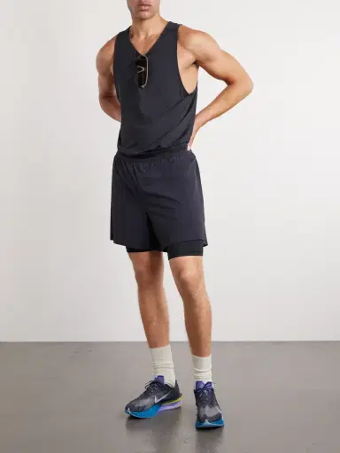 ON Performance Straight-Leg Layered 5" Stretch Recycled-Shell Running Shorts - Men | Thumbnail 2 ON Performance Straight-Leg Layered 5" Stretch Recycled-Shell Running Shorts - Men | Thumbnail 2