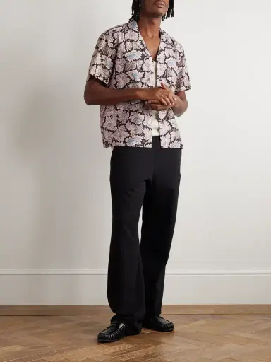 BODE Wisteria Camp-Collar Printed Cotton and Silk-Blend Shirt - Men | Thumbnail 2 BODE Wisteria Camp-Collar Printed Cotton and Silk-Blend Shirt - Men | Thumbnail 2