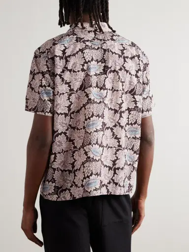 BODE Wisteria Camp-Collar Printed Cotton and Silk-Blend Shirt - Men | Thumbnail 3 BODE Wisteria Camp-Collar Printed Cotton and Silk-Blend Shirt - Men | Thumbnail 3