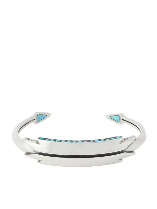 Jacques Marie Mage Weston Sterling Silver, Kingman Turquoise and 18-Karat Gold Cuff - Men