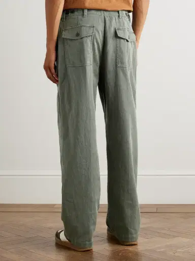 James Perse Flight Straight-Leg Slub Cotton-Blend Twill Drawstring Trousers - Men | Thumbnail 4 James Perse Flight Straight-Leg Slub Cotton-Blend Twill Drawstring Trousers - Men | Thumbnail 4